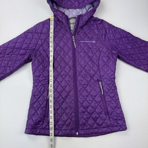 Free Country Purple Quilted Hooded Jacket Women’s Small Outdoor Hiking Active - Picture 12 of 13